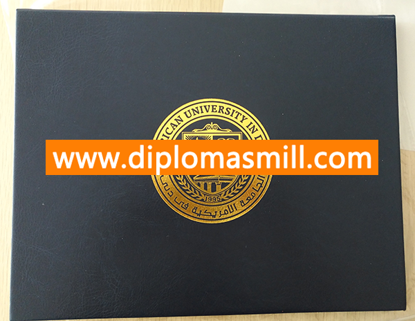 Buy Fake American University in Dubai Diploma Cover