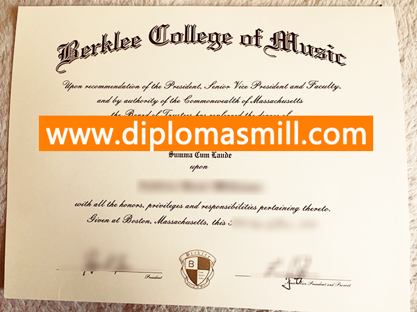 Buy Fake Berklee College of Music Diploma