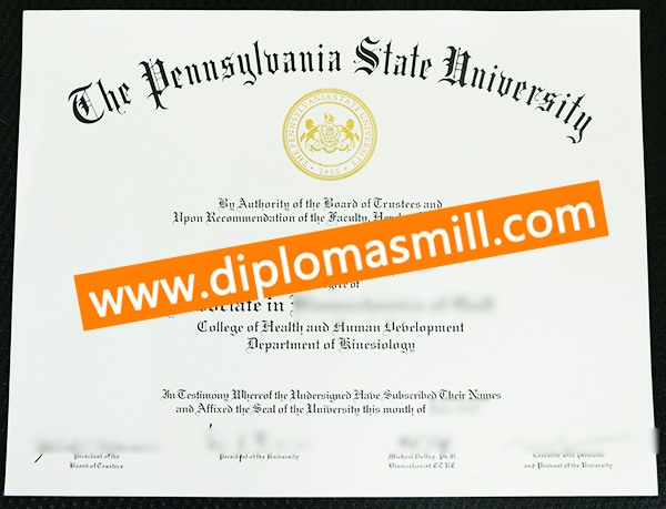 Custom Pennsylvania State University Diploma