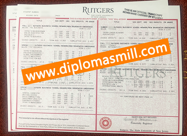 How Much Order Rutgers University Transcript?