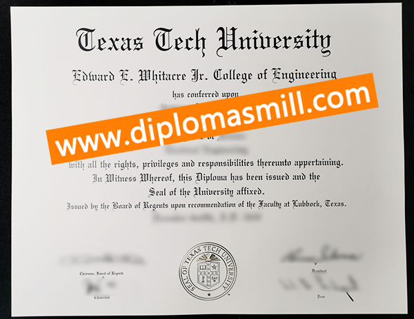 Where to order Texas Tech University Diploma?