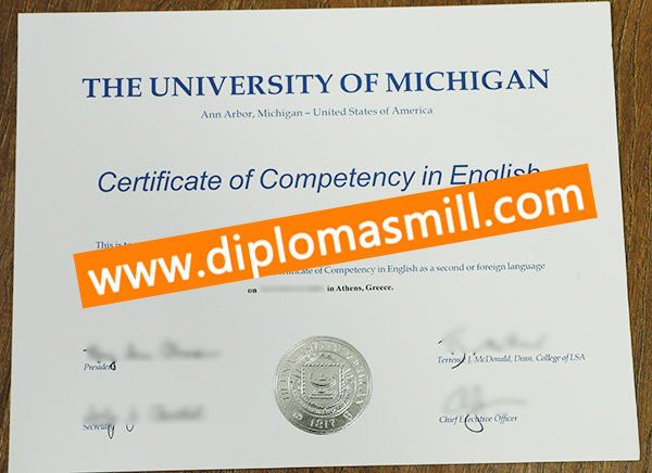 Pick Up University of Michigan Degree Certificate