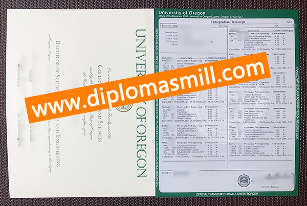 Custom University of Oregon Diploma Transcript