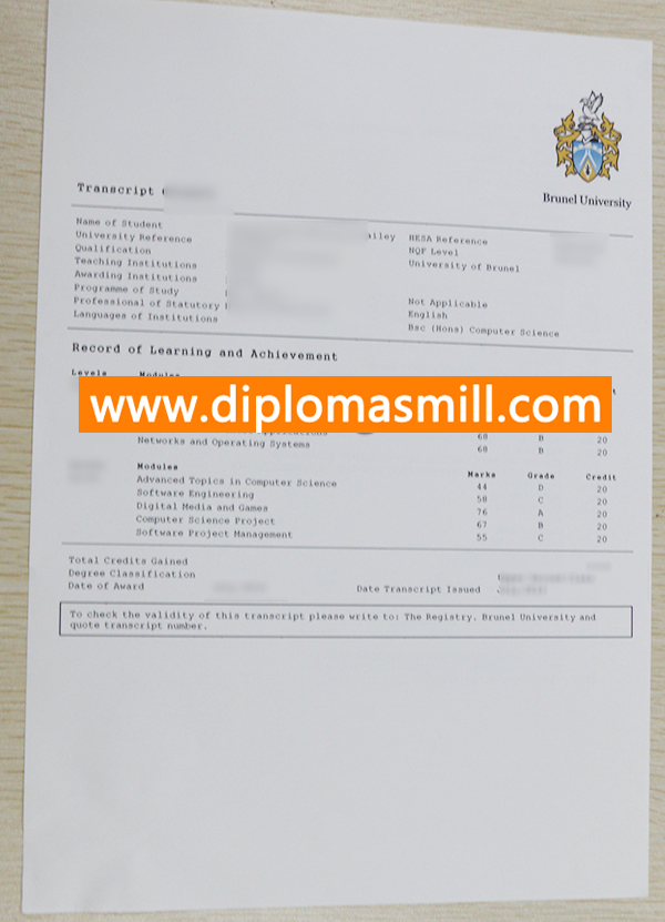 Pick Up Brunel University Transcript Online