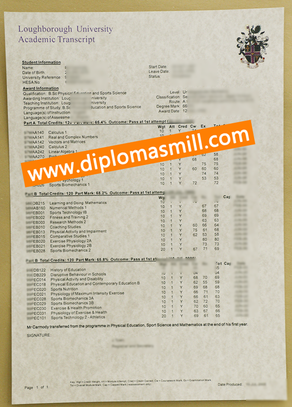 Custom Fast Loughborough University Transcript