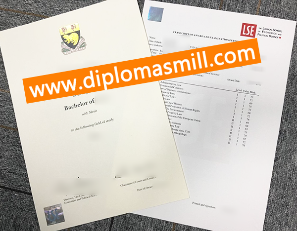 Sale London School of Economics Diploma Transcript
