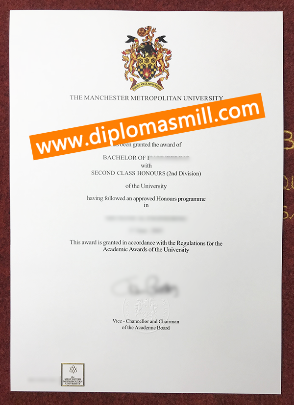 Custom Manchester Metropolitan University Diploma