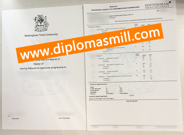 Sale Cheaper Nottingham Trent University Degree Transcript