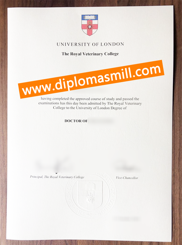 Custom Original Royal Veterinary College Diploma