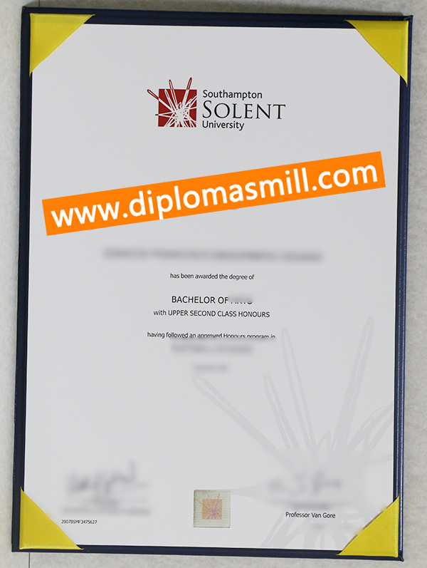Create Official Southampton Solent University Diploma