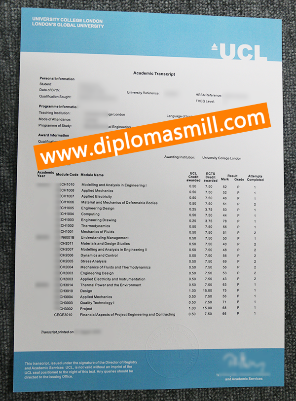 Pick Up Replica University College London Transcript