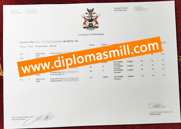 Apply UK University of Hertfordshire Transcript