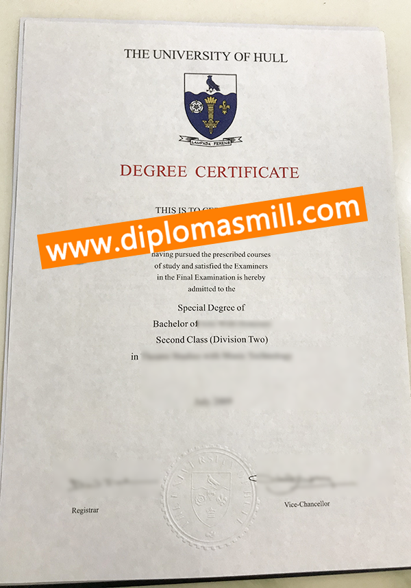 Custom Official University of Hull Diploma