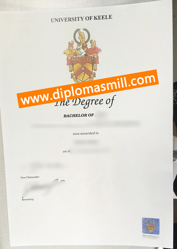 Create University of Keele Degree with real seal