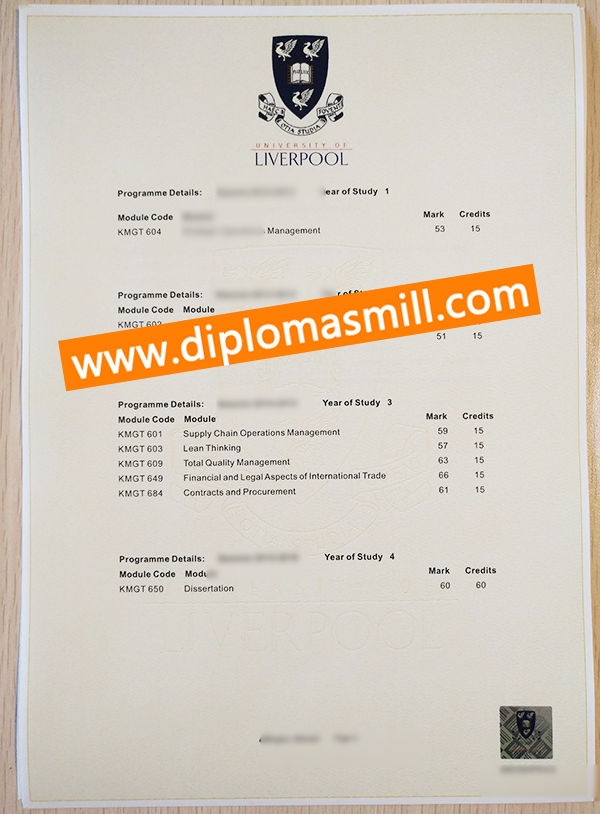 How to Get fake University of Liverpool transcript?