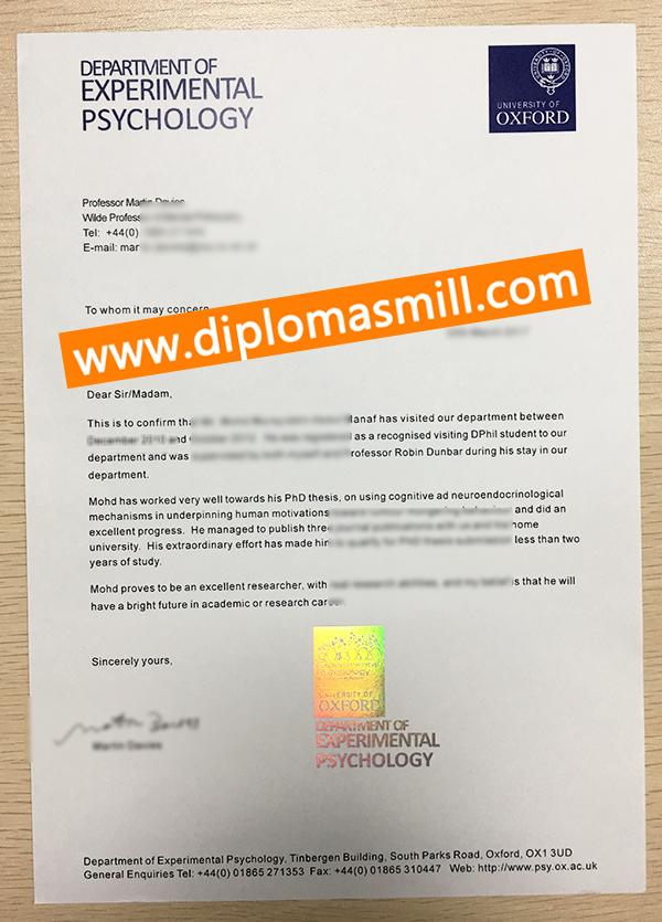 How to Buy fake University of Oxford degree letter?