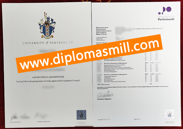 How Long Buy University of Portsmouth diploma transcript?