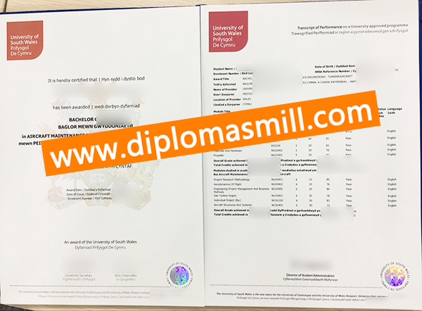 How Much order University of South Wales degree transcript?