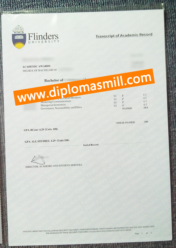 How long buy fake Flinders University transcript?