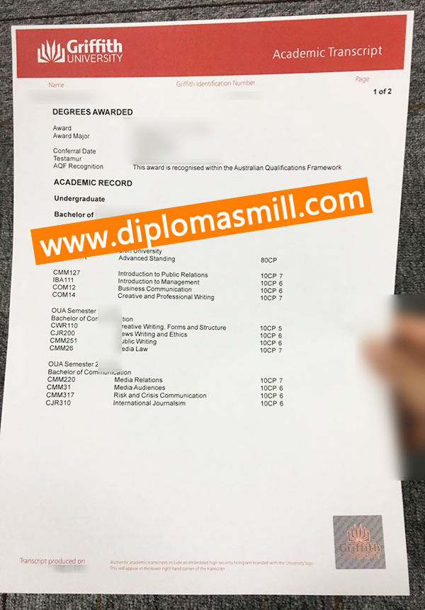 How Long buy Griffith University Transcript?