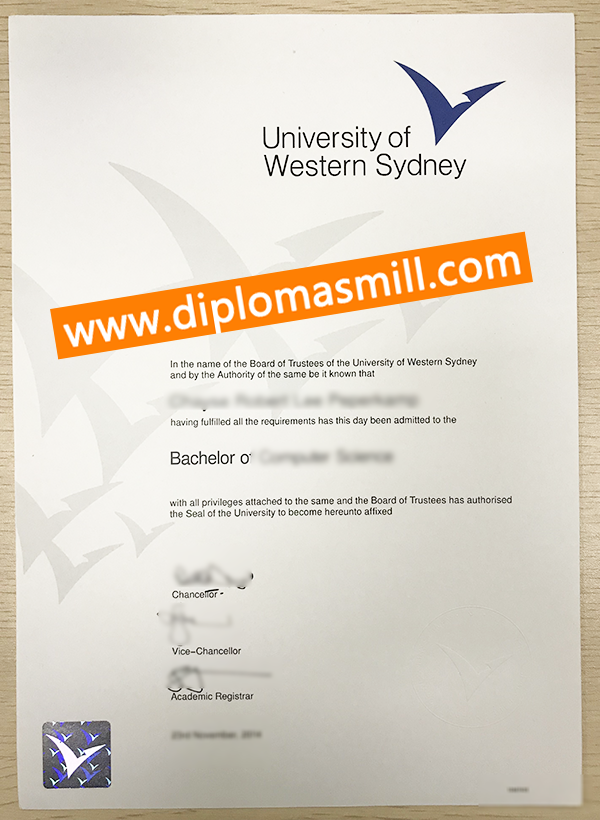 Where to order University of Western Sydney degree?
