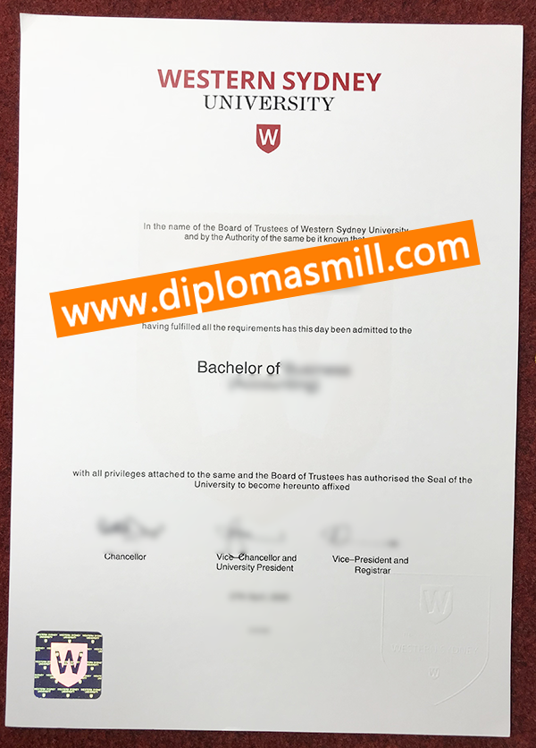Apply fake Western Sydney University diploma