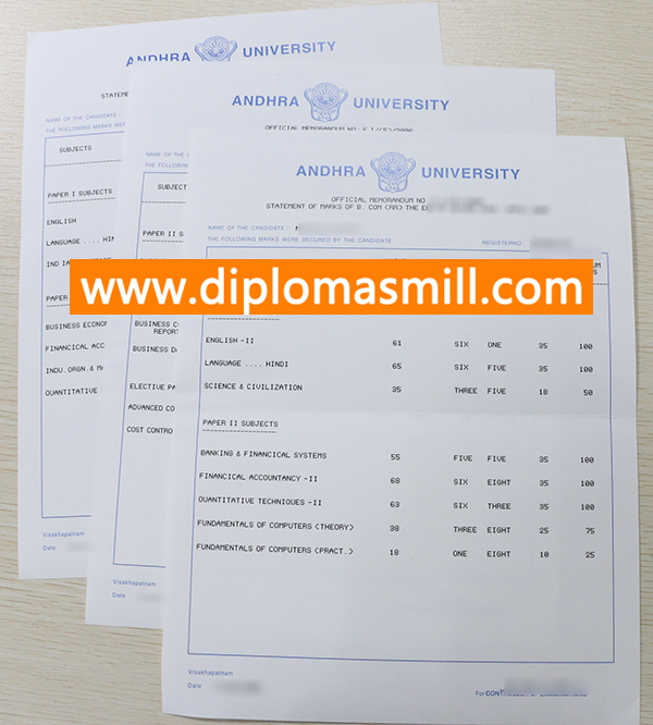 Make replica Andhra University transcript