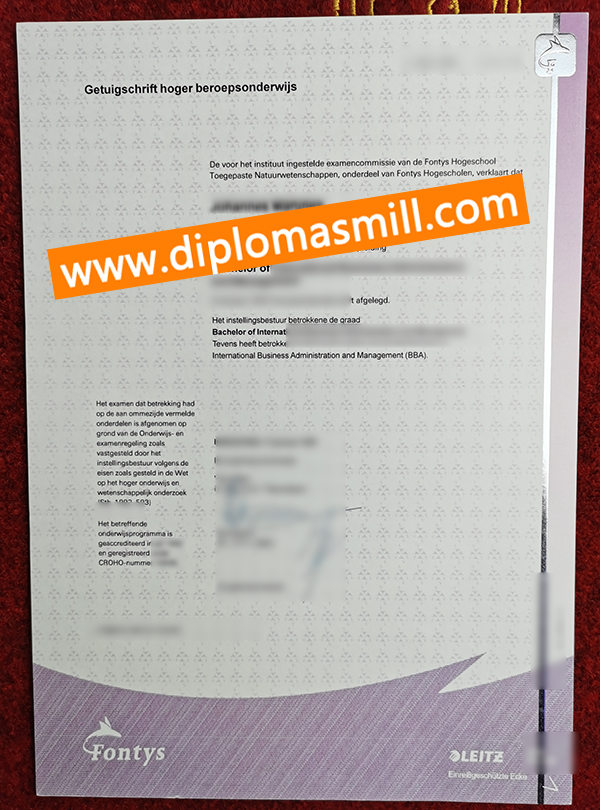 Purchase fake Fontys University of Applied Sciences degree