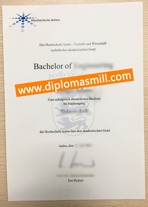 Sale Germany Hochschule Aalen degree urkunde