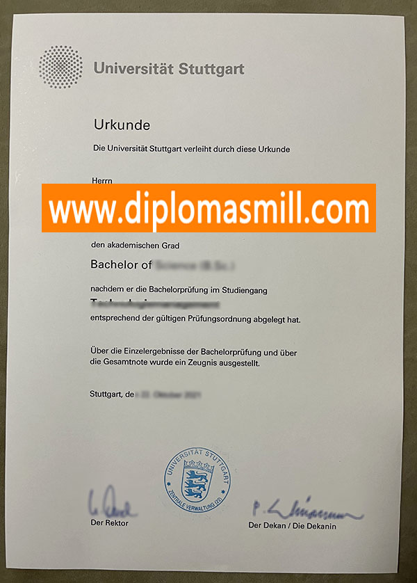 The process of buy fake Universitat Stuttgart degree