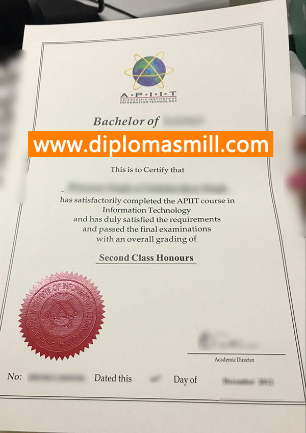 How long buy fake APIIT diploma?