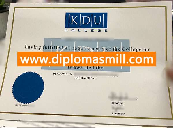 Apply fake KDU University College diploma