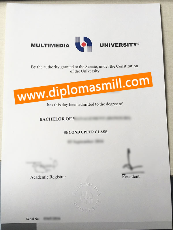 How long buy fake Multimedia University diploma?