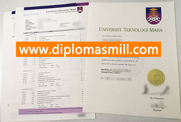 Apply fake University Teknologi Mara degree transcript
