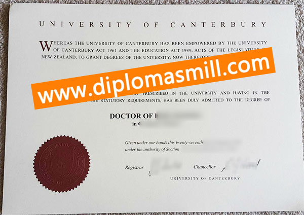 Create replica University of Canterbury diploma