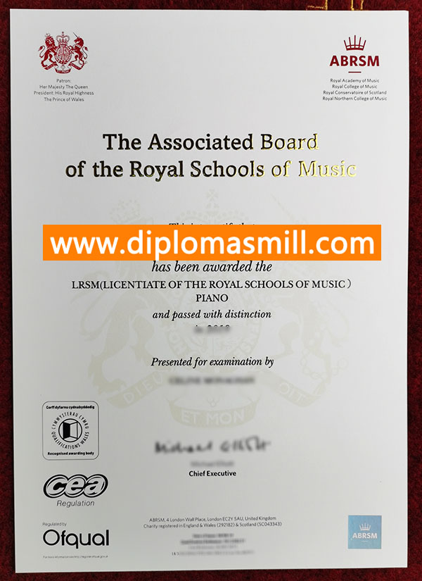 How long buy fake ABRSM certificate?