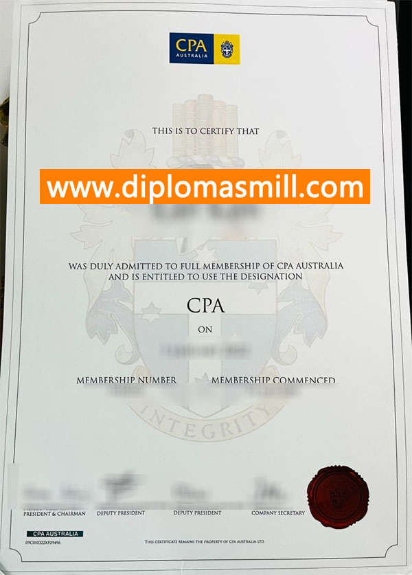 Pick up Australia fake CPA certificate
