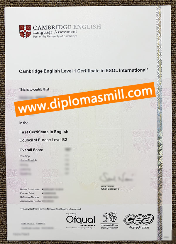 Create UK fake Cambridge FCE certificate