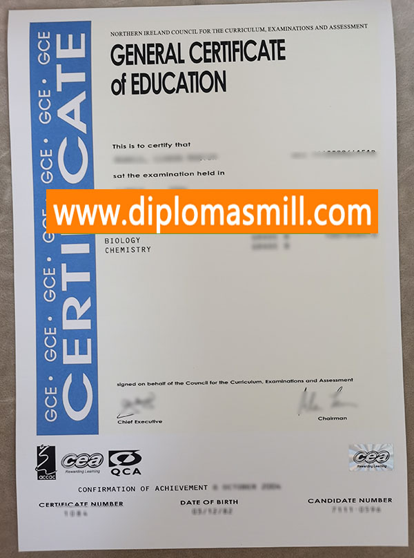 Where to get fake CCEA GCE Certificate?