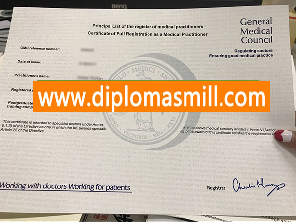 Where to order fake General Medical Council Certificate?