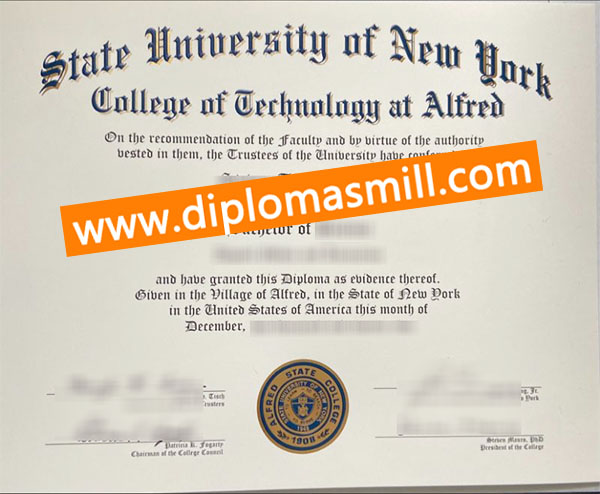 Purchase copy Alfred State College degree