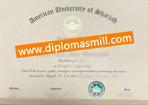 Create USA fake American University of Sharjah degree