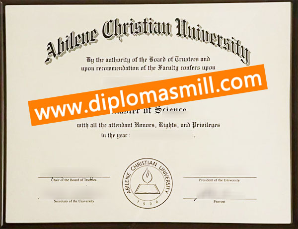 Custom fake Abilene Christian University diploma