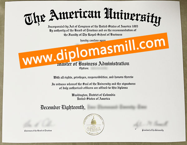 Purchase fake American University diploma