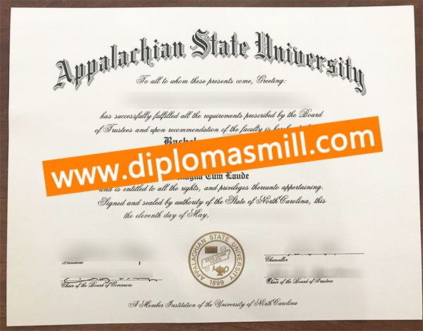 Custom cheap Appalachian State University diploma