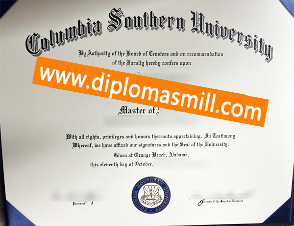 Pick up fake Columbia Southern University diploma