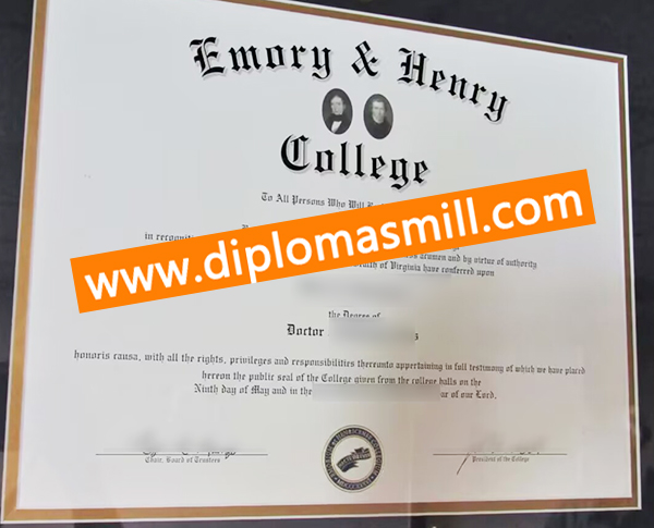Sale cheap Emory & Henry College fake degree