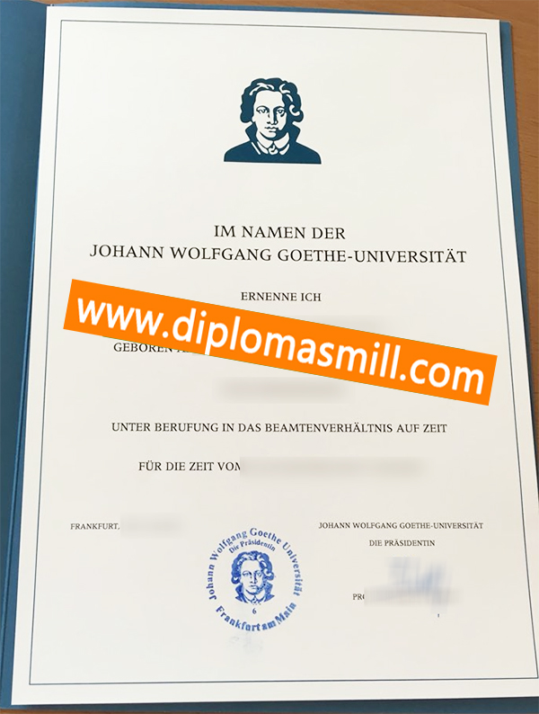 Print fake Goethe University Frankfurt diploma