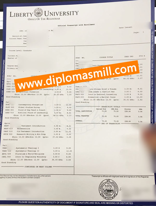 Where to buy fake Liberty University transcript?