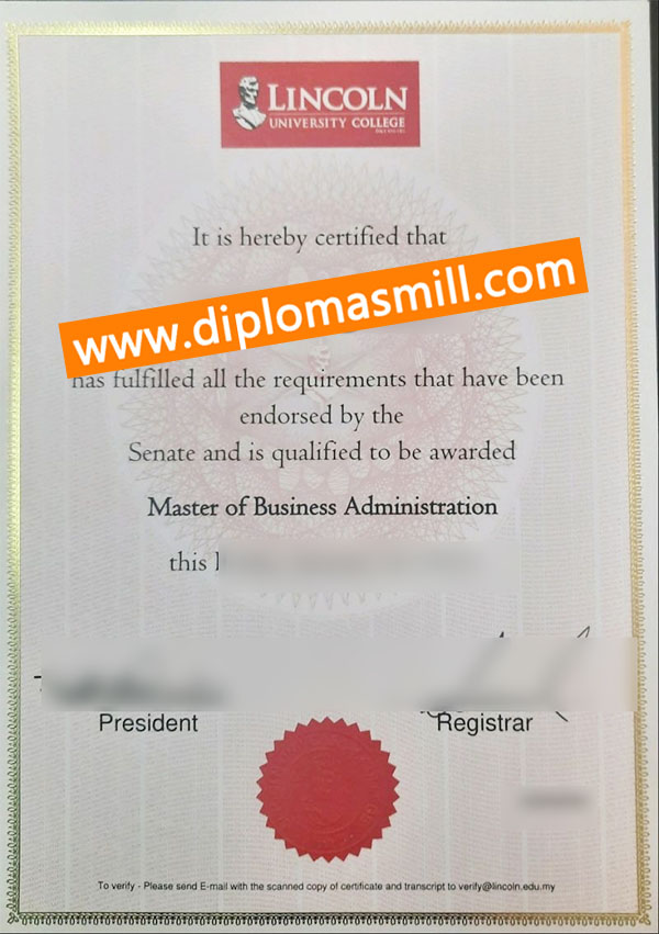 Supply fake Lincoln University College diploma